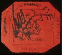 Sale Number 560, Lot Number 374, BRITISH GUIANA, 1856, 1c Black on Magenta (13)