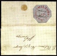 Sale Number 776, Lot Number 11, BERMUDA, William B. Perot, 1854, 1p Red on Bluish Wove Paper (X2; SG O4)