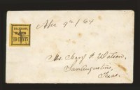 Sale Number 823, Lot Number 397, Beaumont Tex., 10c Black on Yellow (12X1)