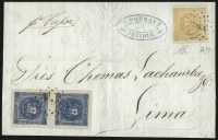 Sale Number 957, Lot Number 281, 1858, 1d Deep Blue, -1/2p Orange Yellow (3, 6a)