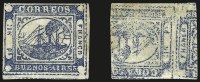 Sale Number 957, Lot Number 87, 1859, 1p (" In Ps" ) Blue, Printed on Both Sides (7b)