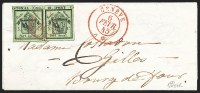 Sale Number 1224, Lot Number 348, SWITZERLAND, Geneva, 1843, 5c + 5c Black on Yellow Green, "Inverted Double Geneva" (2L1b; Zumstein 3.1.1)