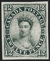 Sale Number 1243, Lot Number 503, CANADA, 1851, 12p Black, Laid Paper (3; SG 4)