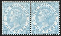 G.B. 1867, 2sh Milky Blue
SG Specialised J118(5); SG 120b; Scott 55d
The Only Recorded Multiple
Realized $25,960 on March 19, 2019

