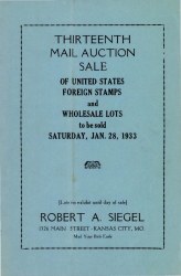 Sale No. 13 — Siegel Auction Galleries