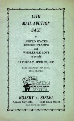 Sale No. 15 — Siegel Auction Galleries