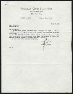 Letter from Robert Siegel to Edgar Jessup