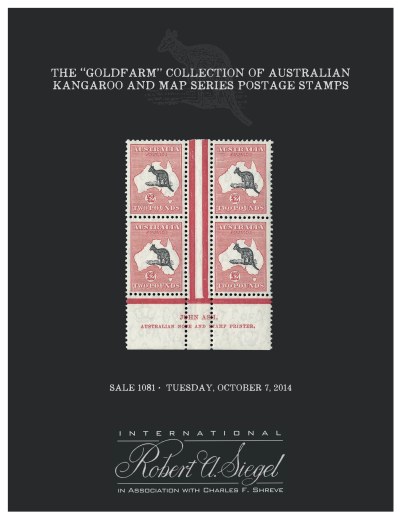 Catalog Cover Sale no. 1081 — Siegel Auction Galleries