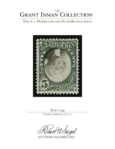 Catalog Cover Sale no. 1149 — Siegel Auction Galleries