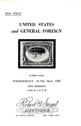Catalog Cover Sale no. 181 — Siegel Auction Galleries