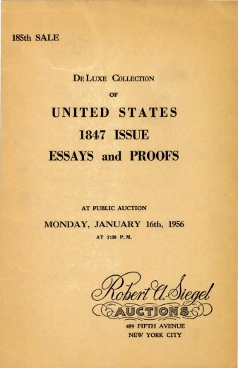 Catalog Cover Sale no. 185 — Siegel Auction Galleries