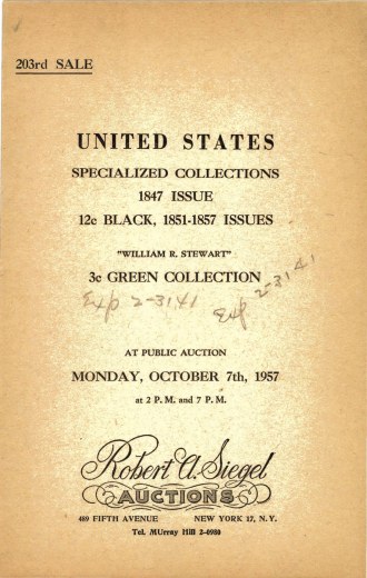 Catalog Cover Sale no. 203 — Siegel Auction Galleries