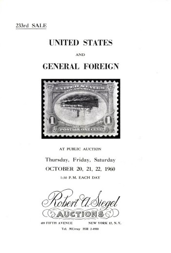 Catalog Cover Sale no. 233 — Siegel Auction Galleries