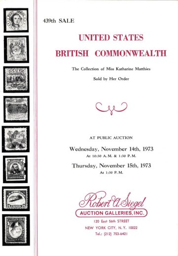 Catalog Cover Sale no. 439 — Siegel Auction Galleries