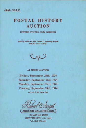 Catalog Cover Sale no. 458 — Siegel Auction Galleries
