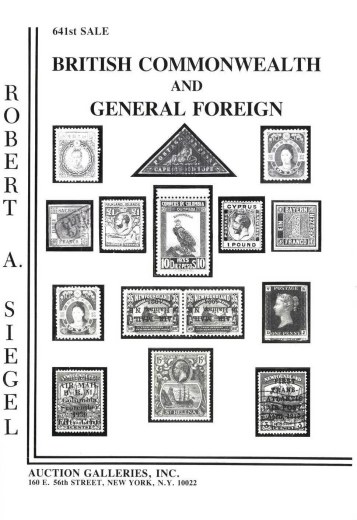 Catalog Cover Sale no. 641 — Siegel Auction Galleries