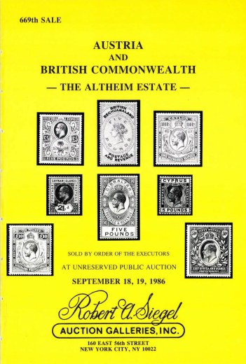 Catalog Cover Sale no. 669 — Siegel Auction Galleries