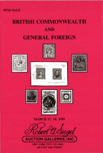 Catalog Cover Sale no. 707 — Siegel Auction Galleries