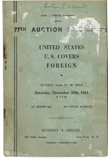 Catalog Cover Sale no. 77 — Siegel Auction Galleries
