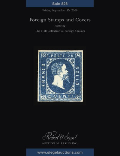 Catalog Cover Sale no. 828 — Siegel Auction Galleries