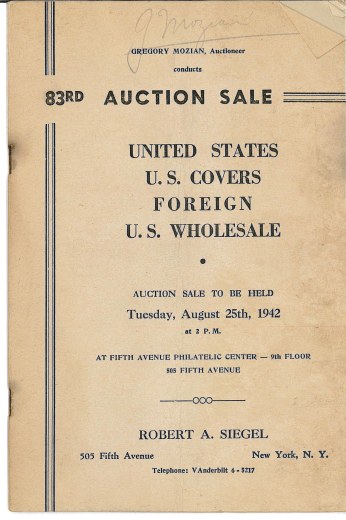 Catalog Cover Sale no. 83 — Siegel Auction Galleries