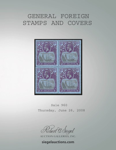 Catalog Cover Sale no. 960 — Siegel Auction Galleries